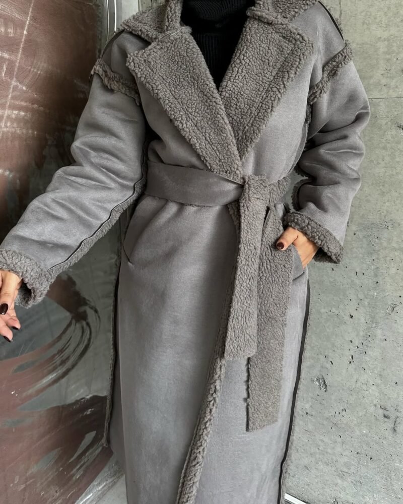 mid-length woolen coat - Image 4