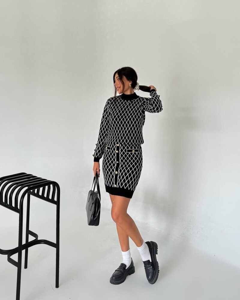 Vintage Plaid Sweater Dress