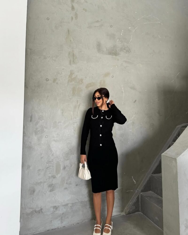 Neck Short Dress - Image 2