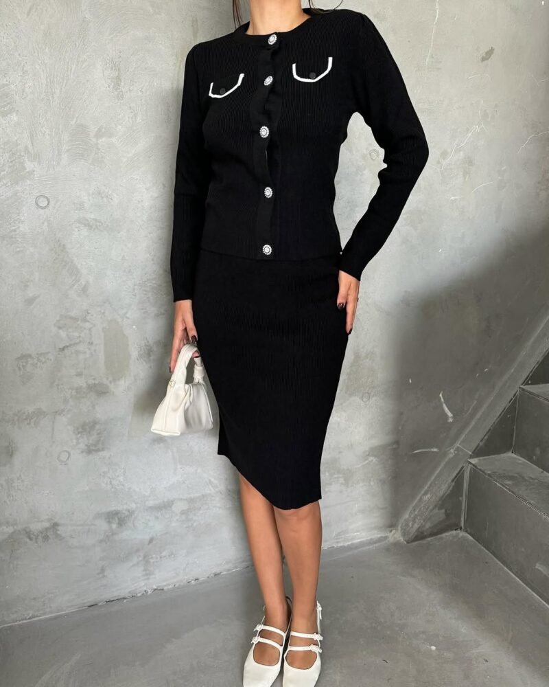 Neck Short Dress - Image 4