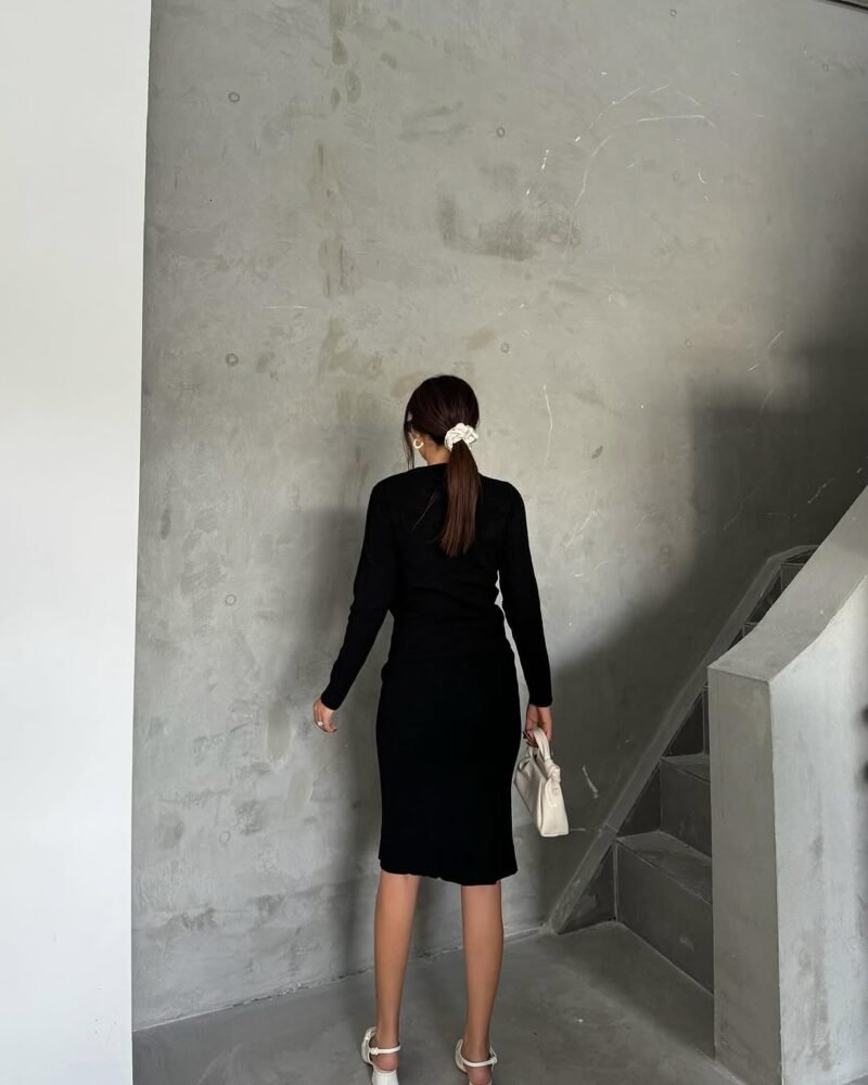 Neck Short Dress - Image 3